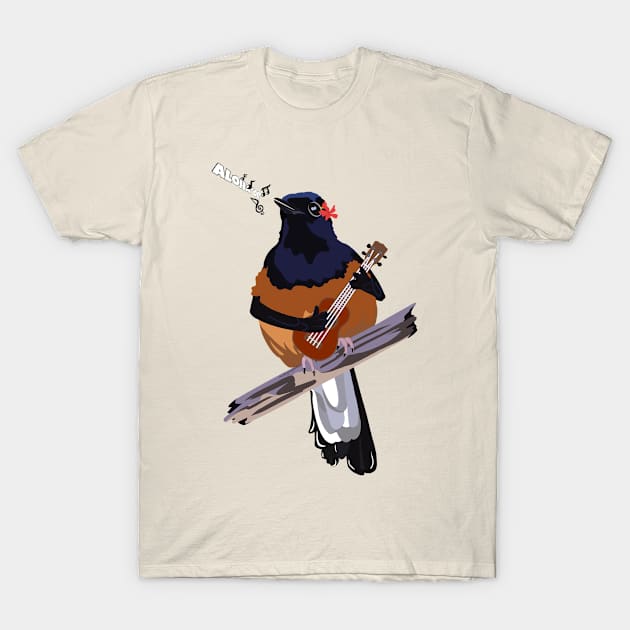 Hawaiian White-Rumped Shama T-Shirt by Artbymparrish